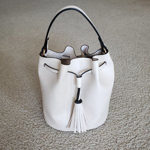 Forever 21 Cream Bucket Tassel Bag Purse Crossbody